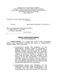 Download the template in the format of your choice, and customize it to fit your needs. Reply Position Paper For Complainant Damages Employment