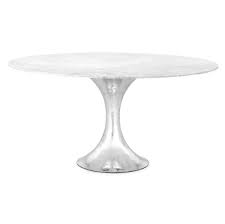 Silver glam round dining table. Bungalow 5 Stockholm Silver Tulip White Marble Round Dining Table 60 W 51 D 60 D Kathy Kuo Home