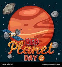 Red planet day poster template – Royalty-Free Vector | VectorStock