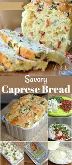 Savory Caprese Bread No Yeast Just Moist Soft Bread Made With Fresh Basil Fresh Mozzarella Cheese And Recipes Bread Recipes Homemade Baking Bread Recipes