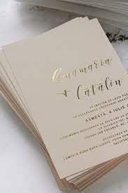 Minimalist Wedding Invitations With Gold Foil Press Printing Minimalist Wedding Invitations Foil Print Wedding Invitations Wedding Invitations
