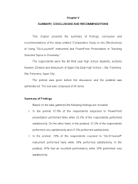 11.5.1 introduction to 'summary of findings' tables. Chapter V Summary Conclusions And Recommendations Lecture Classroom