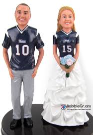 Football Themed Wedding Cake Topper Football Wedding Cake Topper With Custom Jerseys New England Football Wedding Theme Football Wedding Cake Football Wedding