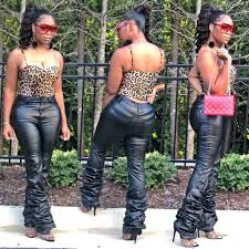 Stacked Leather Pants Plus Size Pants Leather Pants Pants For Women