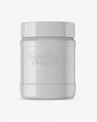 Glossy Plastic Jar Mockup Front View In Jar Mockups On Yellow Images Object Mockups Plastic Jars Bottle Mockup Free Packaging Mockup