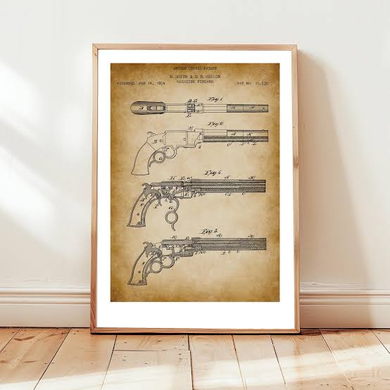Buy Antique Volcanic Pistol From 1854 From US Patent Office. Poster Gift Gun Collector, Flintlock Pistol, Vintage Firearm, Handgun, Gunsmith Online in India - Etsy
