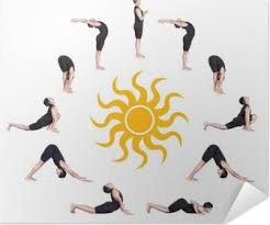 It is a very systematic technique which combines the twelve asanas in a yoga sequence. Poster Stufen Des Yoga Surya Namaskar Sonnengruss Pixers Wir Leben Um Zu Verandern