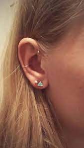 Conch And Forward Helix With 2 Lobe Piercings Conch Helix Lobe Piercings Ear Jewelry Ear Piercings Earings Piercings