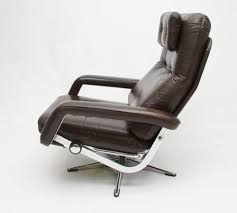 Danish Swivel Reclining Chrome And Leather Chair Vintage Retro Mid Century Ebay Chair Leather Armchair Best Recliner Chair