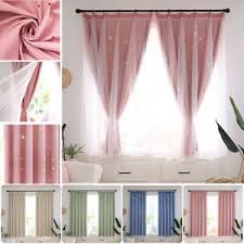 A wide variety of box valance options are available to you, such as material, use, and pattern type. 2 Layer Star Blackout Curtains Mesh Starry Curtain Room Darkening Girl Bedroom Ebay