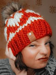 Fair Isle Valentines Knitted Beanie Winter Hat Knitted Stocking Cap Knitted  Beanie Stocking Knit Winter Hat Stocking Cap Handmade Beanie Cap