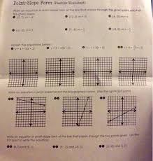 It looks like they gave you two to pick from here. Point Slope Form Practice Worksheet Write An Chegg Com