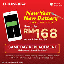 Kuala lumpur, oct 14 — the official pricing for the latest iphone models has been released on apple's website, though only the iphone 8 and 8 plus are. Thunder Battery Replacement Rm168 Only Tmt The Largest I T Retailer In Malaysia