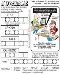 Your mission is to unscramble them to make suitable words. April Fools Jumble Puzzle Causes Panic The Upfront Page