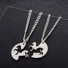 Friendship Necklace 2 Piece Prancing Rearing Horse For Friends Horse Jewelry Necklaces Bff Jewelry Friend Necklaces