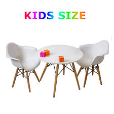 Buschman Kids Modern Table And Chairs Set Mid Century Dining Table With 2 White Armchairs Walmart Com Modern Table And Chairs Modern Kids Table Kids Dining Table