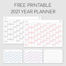 Printable blank monthly calendar for 2021 available with large square spaces for each day of the month. Printable 2021 Year Planner Yearly Planner Calendar Printables Planner