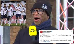 Arsenal beanie, licensed arsenal knit beanie visor cap for winter. Arsenal Fans Lap It Up As Ian Wright Wears A Marine Beanie During Tottenham S Win At Marine Daily Mail Online