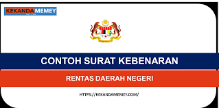 Contoh Surat Kebenaran Rentas Daerah Negeri Kekandamemey