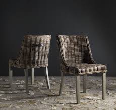 Safavieh Caprice Wicker Dining Chair With Leather Handle Wicker Dining Chairs Side Chairs Dining Dining Chairs