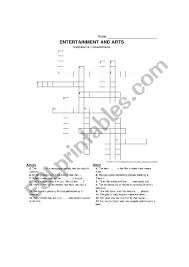 Follow the clues and attempt to fill in all the puzzle's squares. Crossword Puzzle Entertainment And Arts Esl Worksheet By Adrikrug