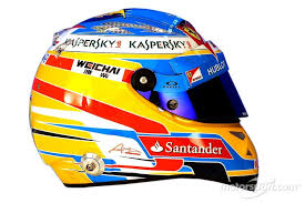 The Helmet Of Fernando Alonso Ferrari Helmet Racing Helmets Ferrari