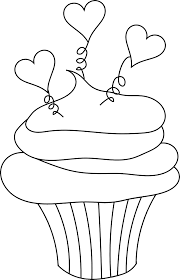 This Cupcake Image With Little Hearts Is Perfect For Valentine S Day Cupcake Coloring Pages Digital Stamps Free Free Coloring Pages