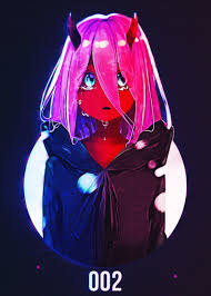 Anime Franxx Zero Two Kid Metal Poster Print Reo Anime Displate In 2020 Anime Cute Anime Chibi Anime Chibi