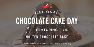 The liquid was poured into molds shaped like cakes, which were meant to be transformed into a beverage. Chili S Grill Bar On Twitter Celebrate National Chocolate Cake Day With Us We Knew It Wouldn T Take Much Http T Co Ozl8rdz4tf
