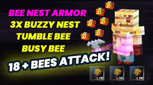Bees bring pollen from flowers to the nest, which gradually fills it with honey in increments of 1 to 5. Improved Bees Build Minecraft Dungeons With Bee Nest Armor Youtube