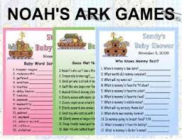 12 Noah S Ark Baby Shower Favors Game Cards Noahs Ark Baby Shower Baby Shower Baby Shower Fun