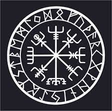 Viking Protection Runes Vegvisir Compass Talisman White Vinyl Etsy In 2021 Viking Runes Viking Protection Rune Norse Tattoo