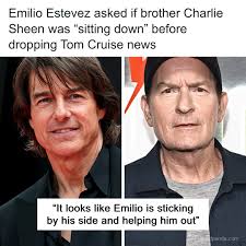 Emilio Estevez asked if brother Charlie Sheen was “sitting down” before  dropping Tom Cruise news (link in the comments)