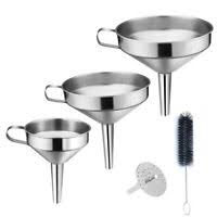 【 stainless steel funnel for kitchen】: Stainless Steel Funnel With Removable Strainer Ebay
