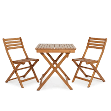 This patio furniture set comprises 2 matching chairs and a side table, made from a soft synthetic weave, which is durable, weatherproof and uv protected. Angelina Wooden 2 Seater Bistro Table Chairs Departments Diy At B Q Bistro Table Table And Chairs Diy Chair