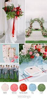 45 Tried And True Wedding Color Palettes To Inspire Your Own Red Wedding Theme Wedding Color Schemes Summer Red And White Weddings