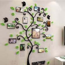 We love the weavings in this gallery wall that break up the artwork and add pops of texture and color to the space. 3d Diy Assembly Family Photo Frame Tree Home Decor Design Living Room Vintage Wall Art Decals Poster Picture Frames Pegatinas Sundoa Home Outdoor