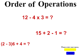 Algebraic expression and equations resources; Seventh Grade Interactive Math Skills Order Of Operations