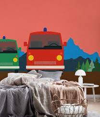 Police Bus And Fire Engine Wallpaper Kids Wall Murals Childrens Wall Murals Wall Murals