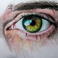 Eye Color Pencil Drawing Pencil Drawings Eye Drawing Colorful Drawings