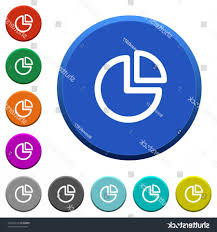 Pie Chart Round Color Beveled Buttons Handandbeak