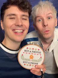Dan and Phil Phouse Cross-Stitch Hoop