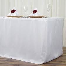 8ft Ivory Fitted Polyester Rectangular Table Cover Rectangular Table Table Decorations Flower Table Decorations