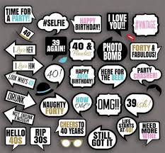 40th Birthday Photo Booth Props Free Printable 35 X 40th Birthday Photo Booth Prop Printables Birthday Photo Booths 40th Birthday 40th Bday Ideas