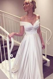 A Line Court Train Off Shoulder Satin Beach Wedding Gown Cheap Wedding Dress W168 Off Shoulder Wedding Dress Long Wedding Dresses Wedding Dresses