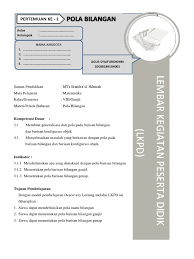 Lkpd pola bilangan kelas 8 kurikulum 2013 revisi 2017. Jawaban Lkpd Pola Bilangan Kelas 8 Doc Kuncisoal
