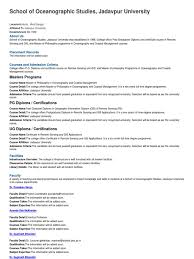 Maybe you would like to learn more about one of these? E School Oceanographic Studies Jadavpur University Diploma Postgraduate Education