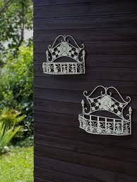 Paar Wandkorb Wandregal Regal Eisen Garten Gartenregal Antik Stil Creme Weiss Wandkorb Gartenregal Korbe An Wand