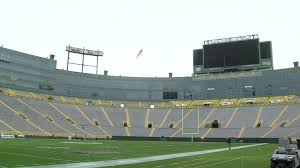 There were people stationed in various spots to sanitize. Lambeau Field Now Offering Field Viewing Tours For Visitors
