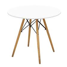 The wide selection of table top finishes and sizes lets you create a round coffee table that dialogues harmoniously with other. Nicer Furniture Round Mdf Dining Table Side Table Coffee Table Round White With Natural Wooden Eiffel Legs 32 Inch Tabletop Best Buy Canada